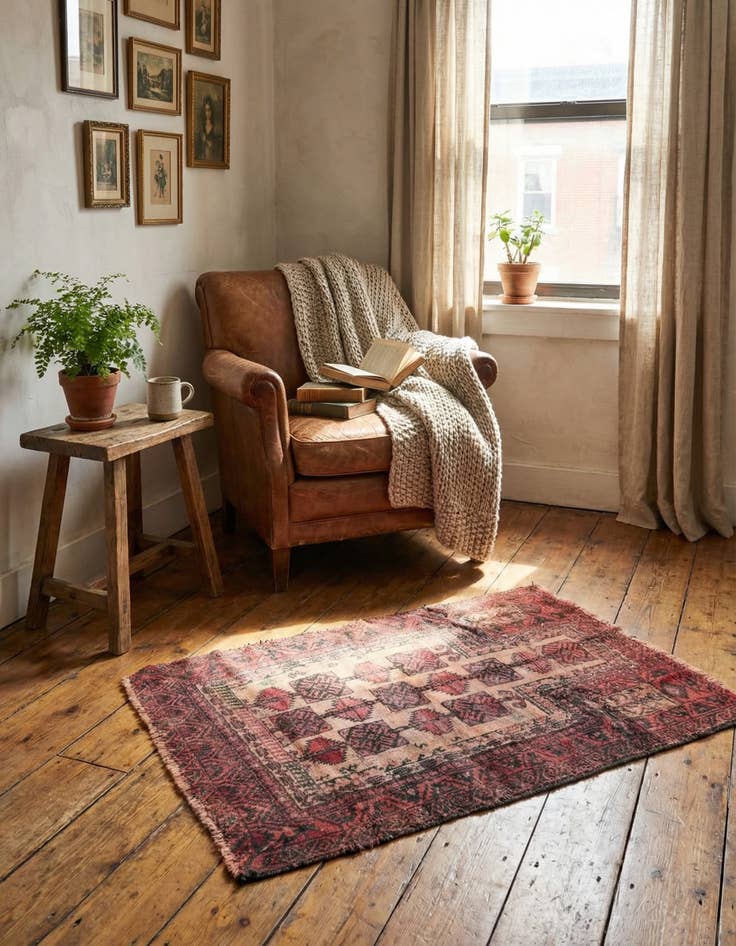 Detail image of  2' 9 x 3' 6  Hand Knotted Ultra Vintage Persian Wool Rug