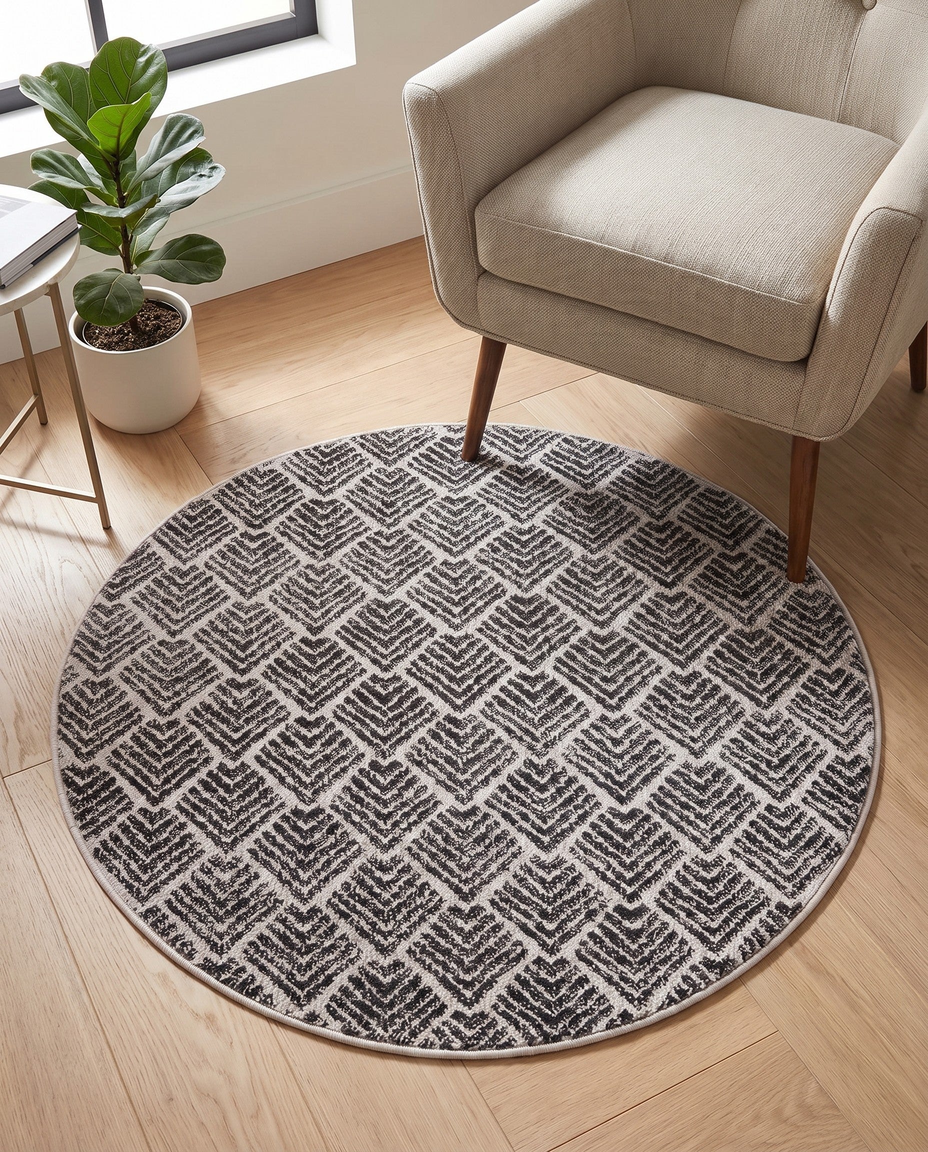 3' 3 x 3' 3 Eco Trellis Round Rug