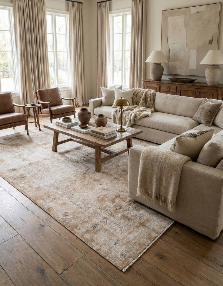 Detail image of 5' 8 x 8' 3  Hand Knotted Ultra Vintage Persian Wool Rug