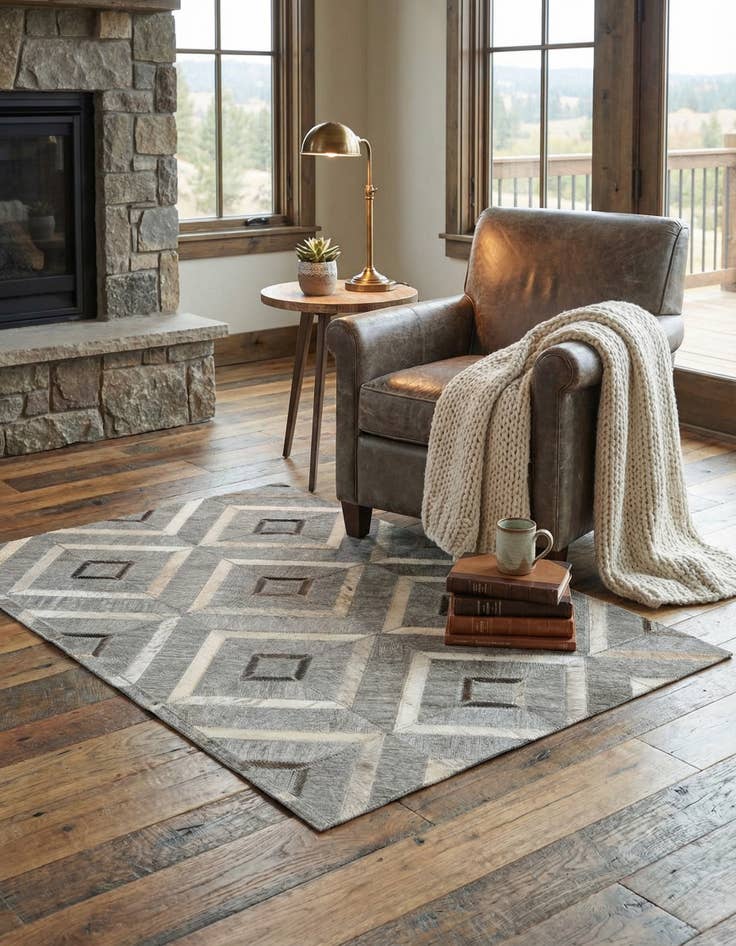 Detail image of 2' x 3' Cowhide Leather Rug