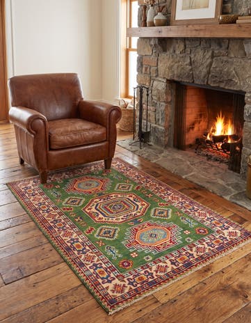 3' 5 x 5' 1 Hand Knotted Kazak Rug