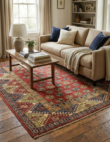 5' x 5' 10 Hand Knotted Kazak Oriental Rug