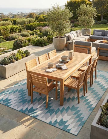 Aqua Easy-Clean Modern Indoor / Outdoor Rug