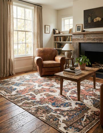 4' 6 x 6' 4 Hand Knotted Ultra Vintage Persian Wool Rug