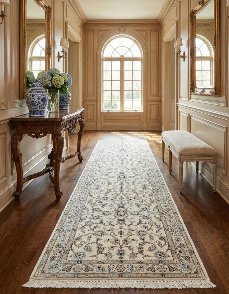 Detail image of 2' 7 x 10' 7  Hand Knotted Nain Rug