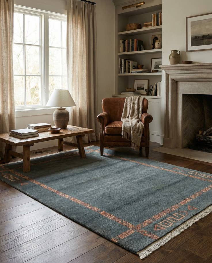 Detail image of 4' 2 x 5' 10 Hand Knotted Tibet Wool Rug