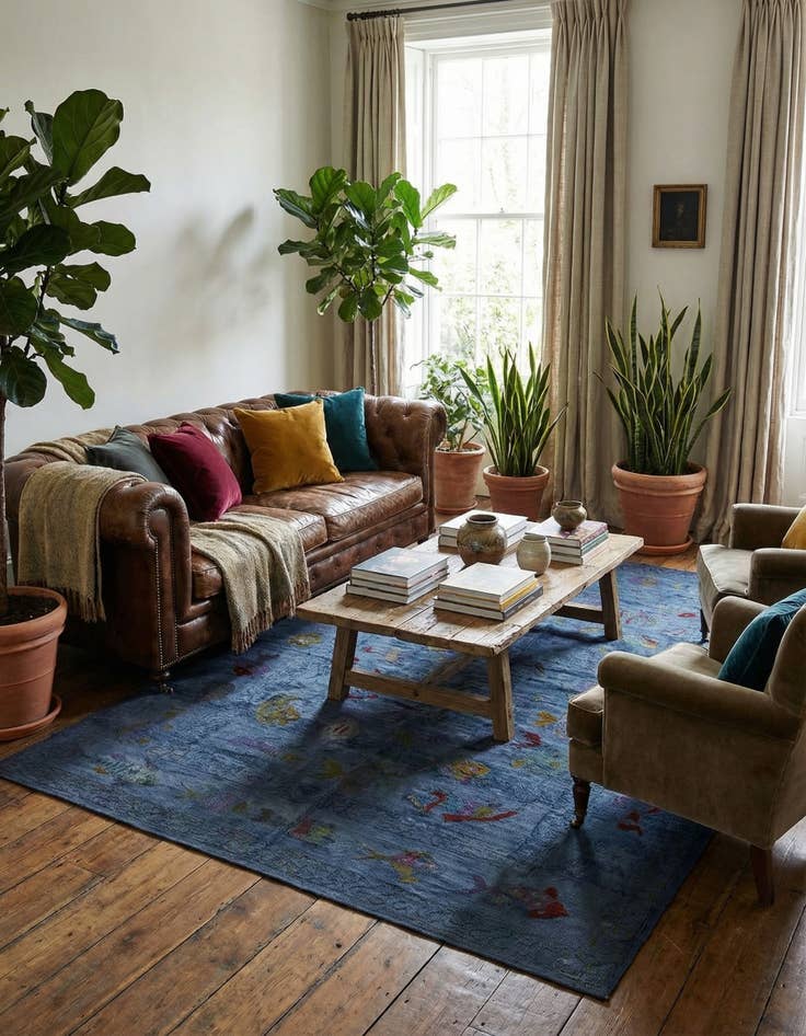 Detail image of 5' 5 x 7' 7  Hand Woven Kilim Suzani Wool Rug