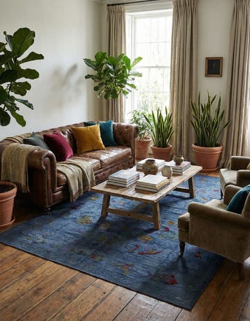 5' 5 x 7' 7 Hand Woven Kilim Suzani Wool Rug