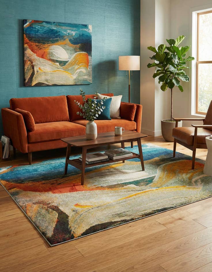 Detail image of 9' x 12'  Washable Haerfest Rug