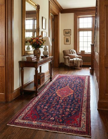 4' 8 x 9' 5 Hand Knotted Farahan Persian Wool Runner Rug