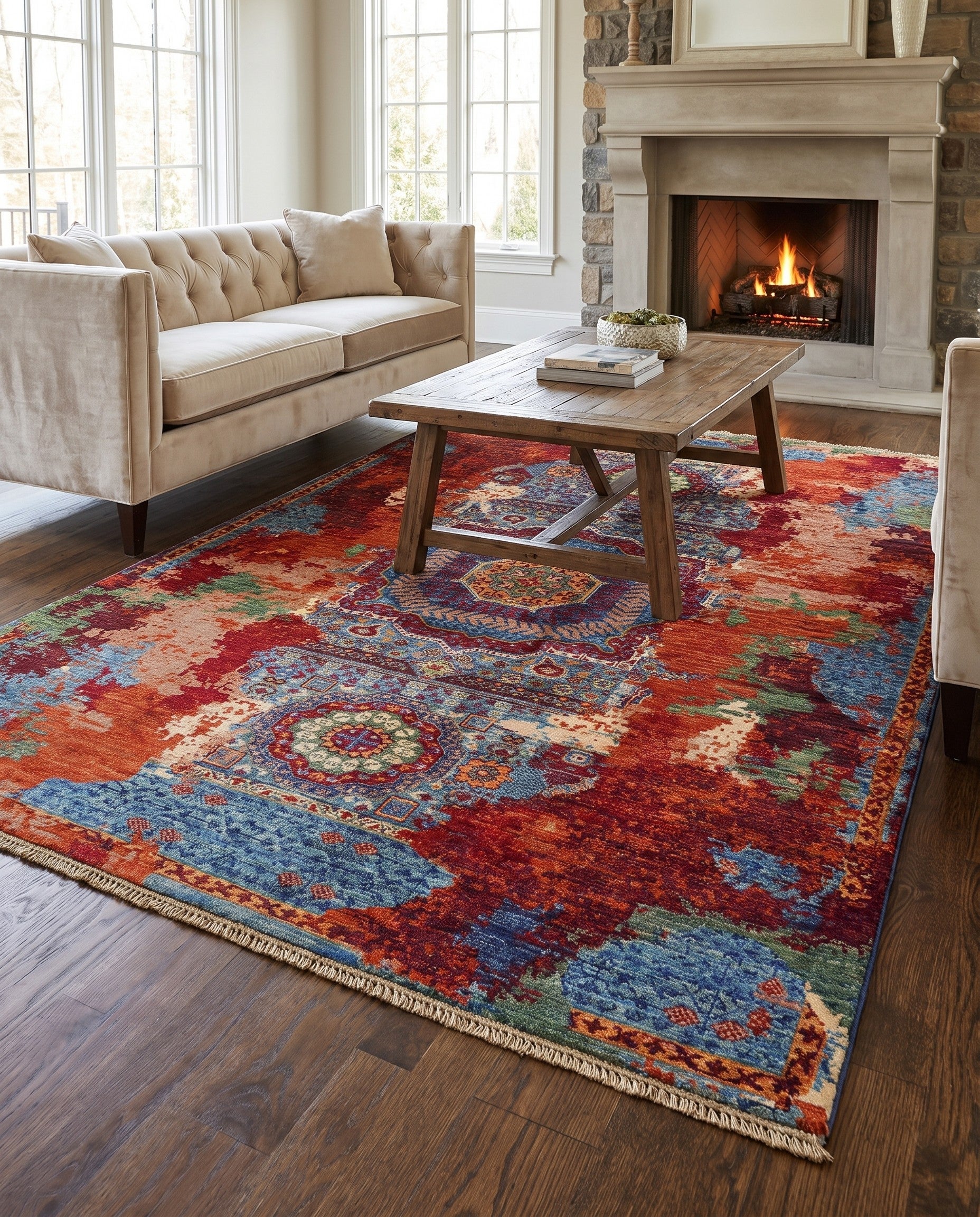 5' 3 x 7' Hand Knotted Mamluk Ziegler Rug