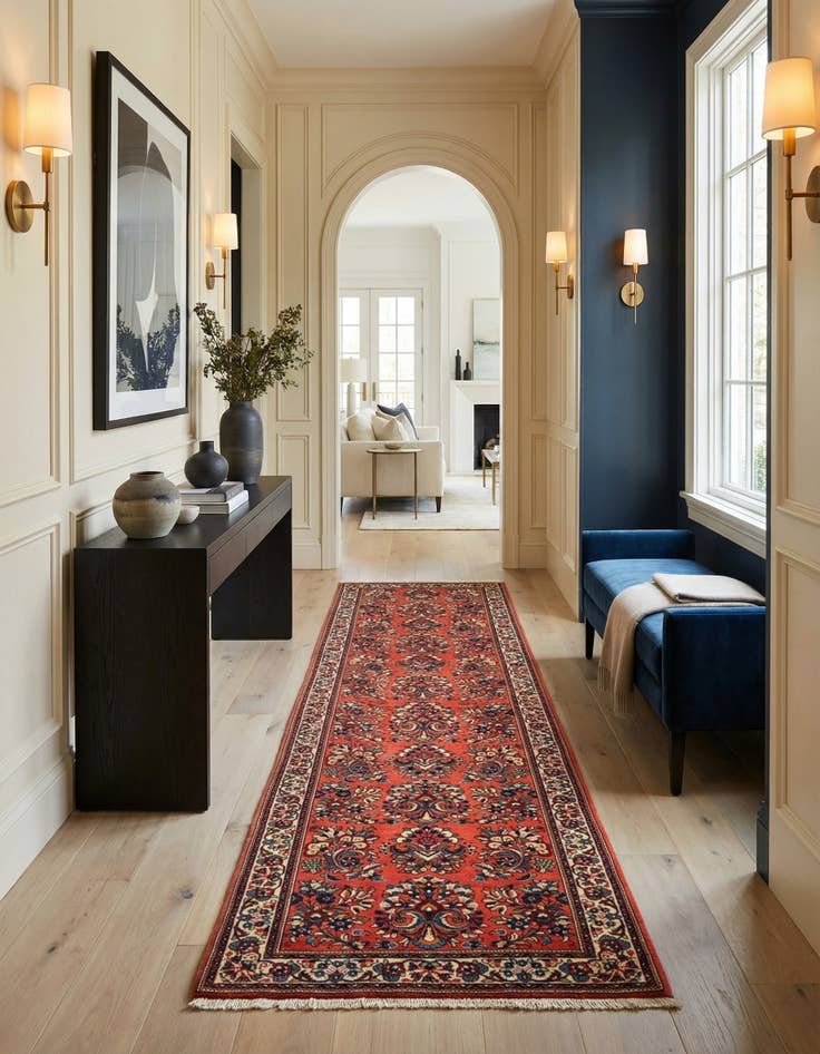 Detail image of 2' 7 x 10' 6 Sarouk Wool Runner Rug