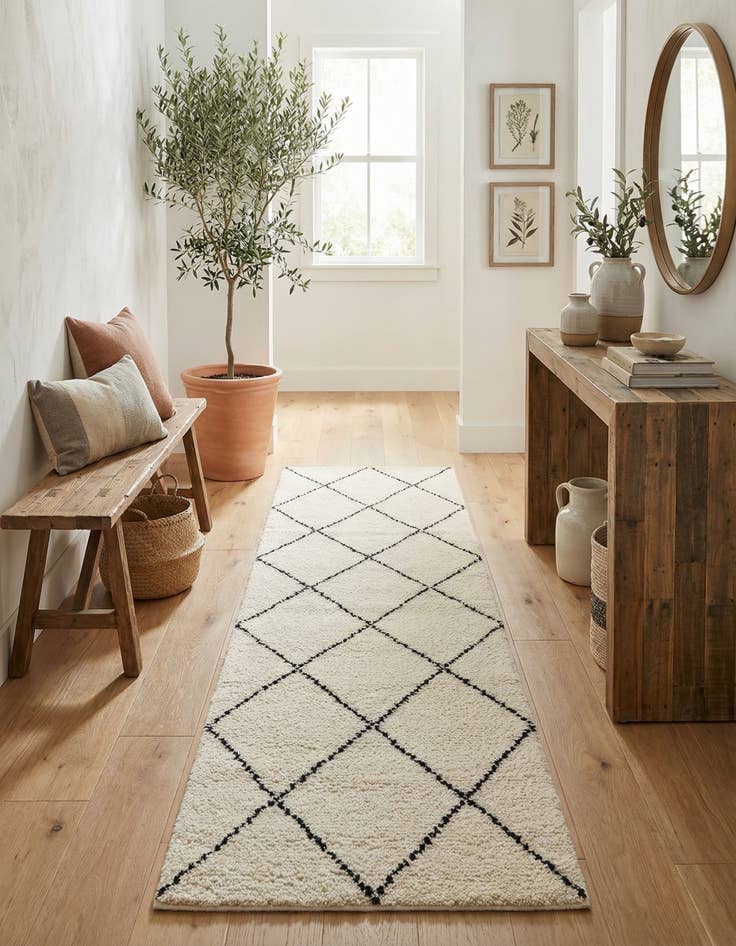 Detail image of 2' x 8'  Hand Knotted Safiya Moroccan Wool Runner Rug