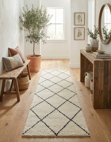 2' x 8' Hand Knotted Safiya Moroccan Wool Runner Rug