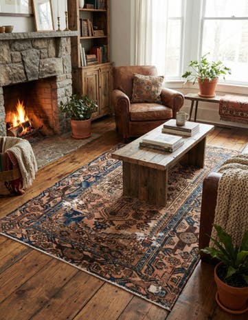 4' x 6' 5 Hand Knotted Ultra Vintage Persian Wool Rug