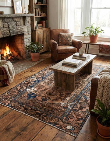 4' x 6' 5 Hand Knotted Ultra Vintage Persian Wool Rug