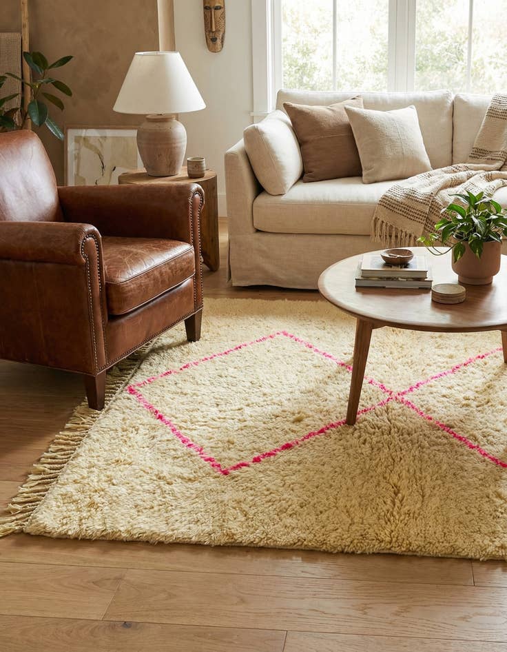 Detail image of 3' 2 x 5' 2  Hand Knotted Moroccan Wool Rug