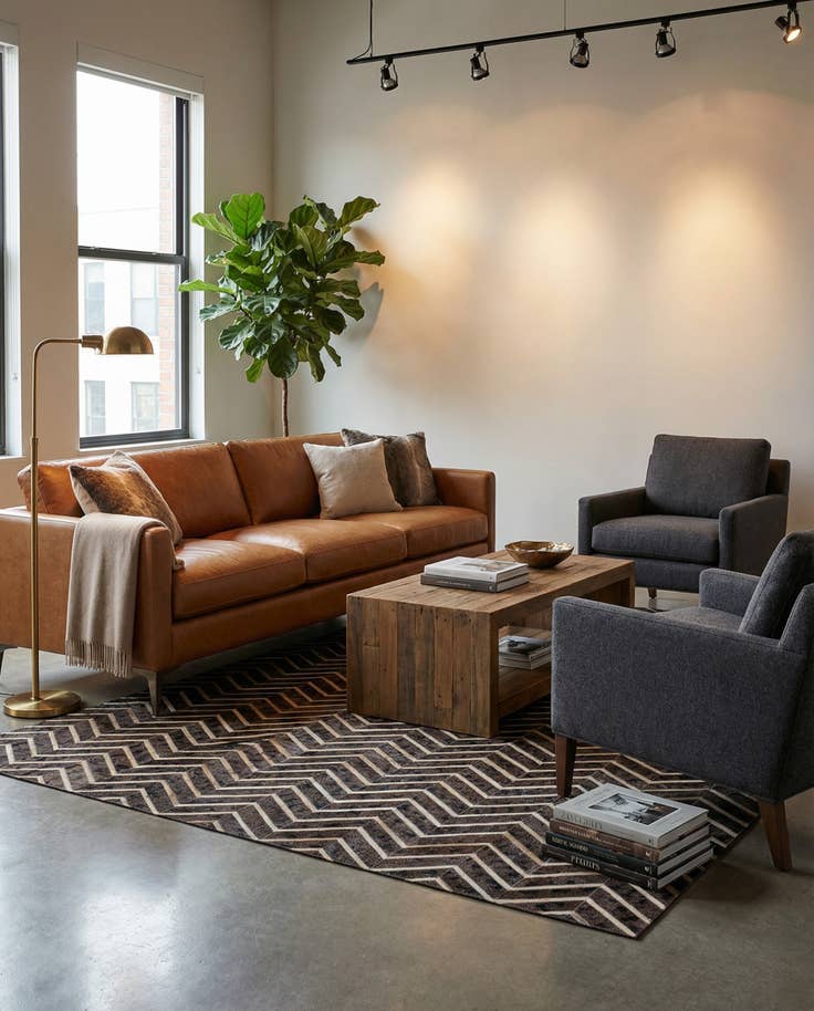 Detail image of 5' x 7' 11 Cowhide - Patchwork Rug