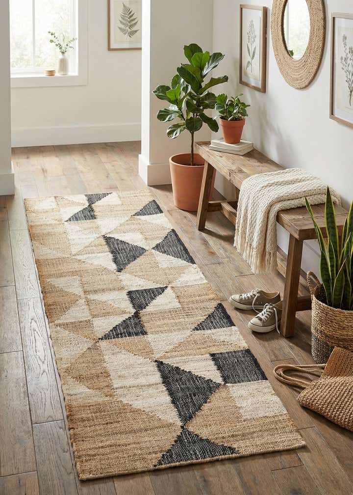 2' x 6' 1 Hand Woven Kala Handwoven Jute Runner Rug