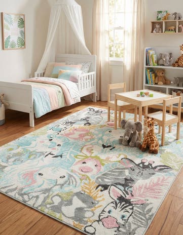 7' 10 x 10' Animals Whimsy Kids Rug