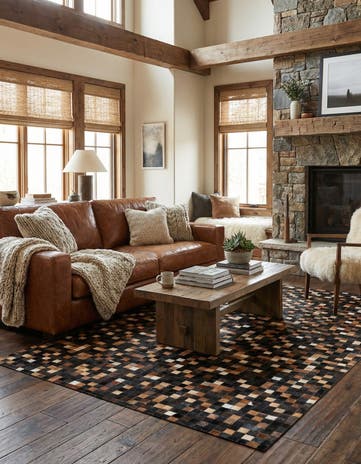 5' x 8' Cowhide Leather Rug