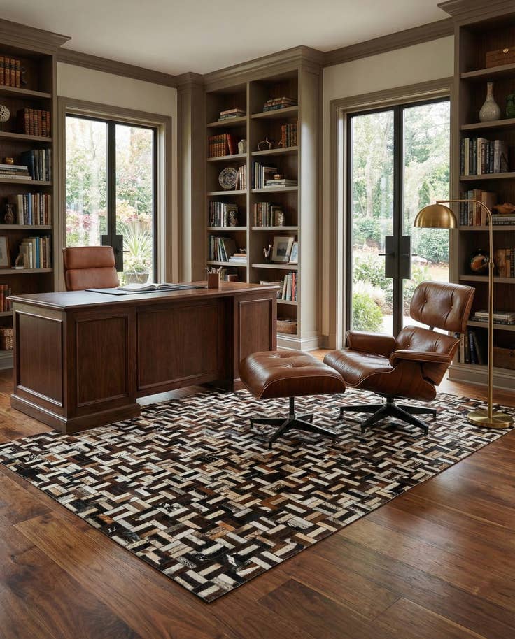 Detail image of 5' x 7' 10 Cowhide - Patchwork Rug