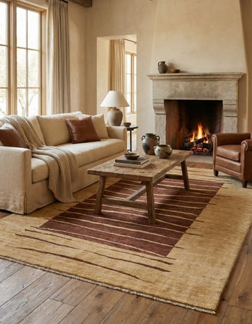 5' 10 x 9' 4 Hand Knotted Kashkuli Gabbeh Wool Rug