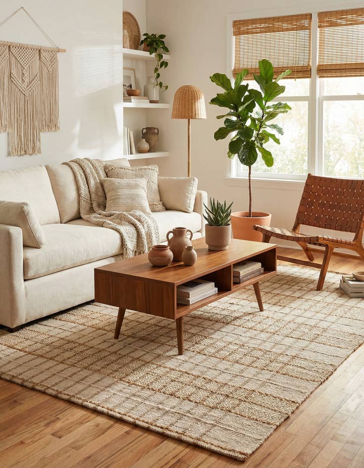 Detail image of 6' 1 x 9'  Hand Braided Laurel Handwoven Jute Rug