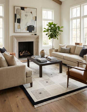 6' 11 x 9' 7 Hand Knotted Darya Wool Rug