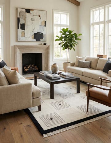 6' 11 x 9' 7 Hand Knotted Darya Wool Rug