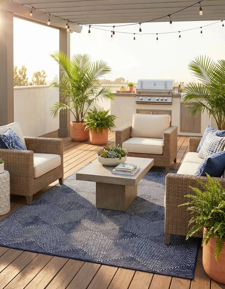 Detail image of 7' 10 x 10'  Washable Sabrina Soto Indoor / Outdoor Rug