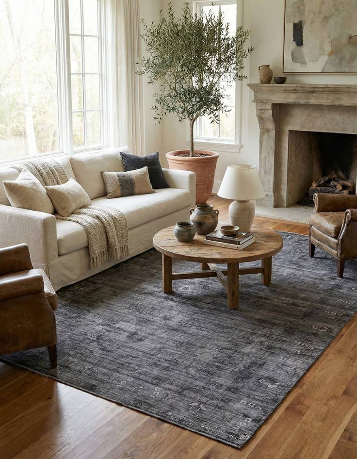 Detail image of 6' 4 x 9' 7 Hand Knotted Ultra Vintage Persian Wool Rug