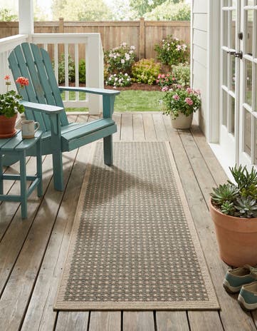 2' x 5' Easy-Clean Border Indoor / Outdoor Runner Rug