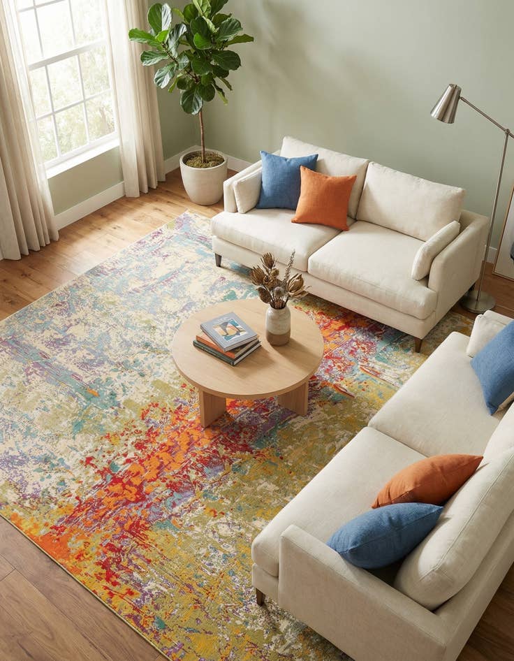 Detail image of 10' x 13'  Washable Modern Indoor / Outdoor Rug