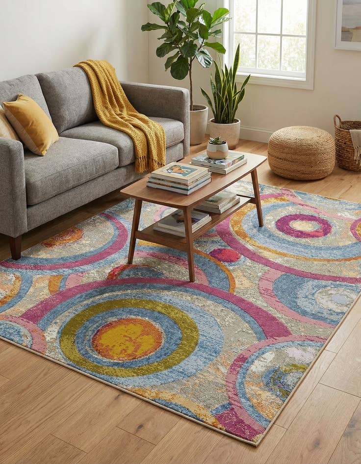 Detail image of 5' x 7' Easy-Clean Modern Indoor / Outdoor Rug