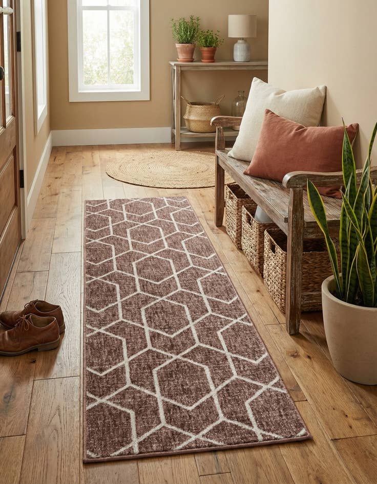 Detail image of  2' x 6' Eco Trellis Runner Rug