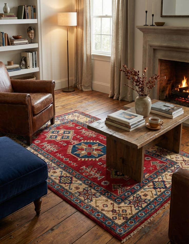 Detail image of 2' 7 x 4' 4  Hand Knotted Kazak Rug