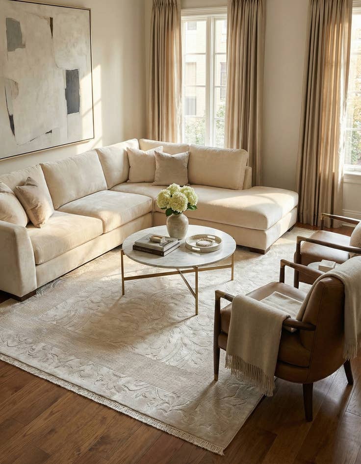 Detail image of  6' 7 x 9' 10  Hand Knotted Darya Wool Rug