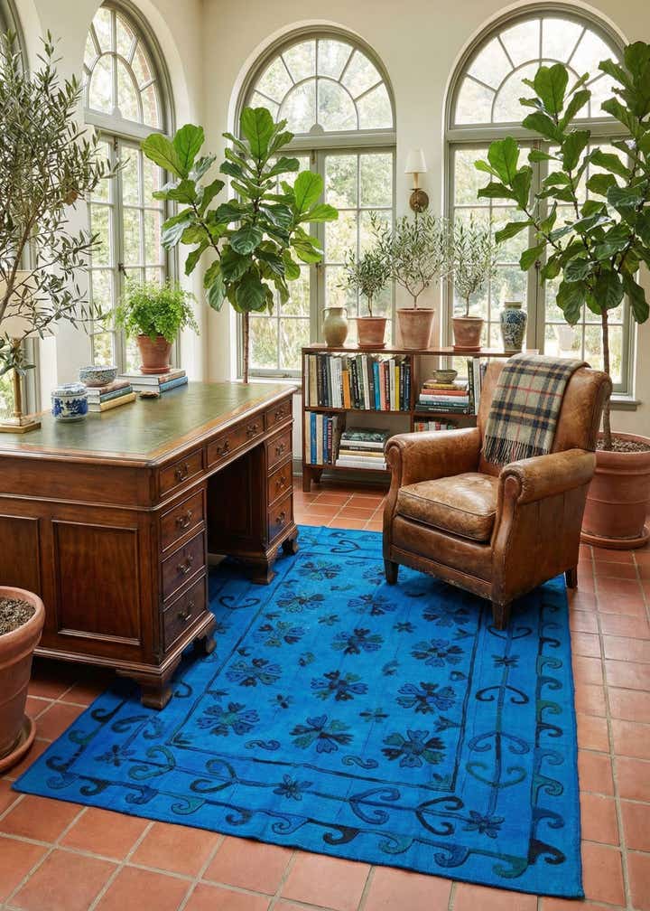 5' 8 x 7' 5 Hand Woven Kilim Suzani Wool Rug