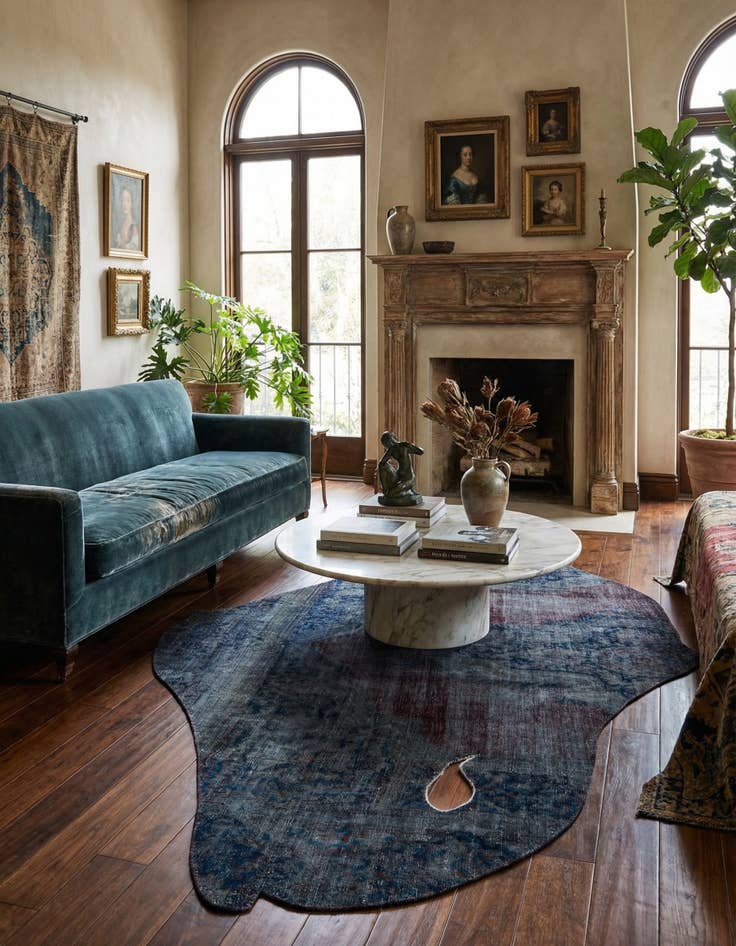 Detail image of 5' 8 x 8' 4  Hand Knotted Ultra Vintage Persian Wool Rug