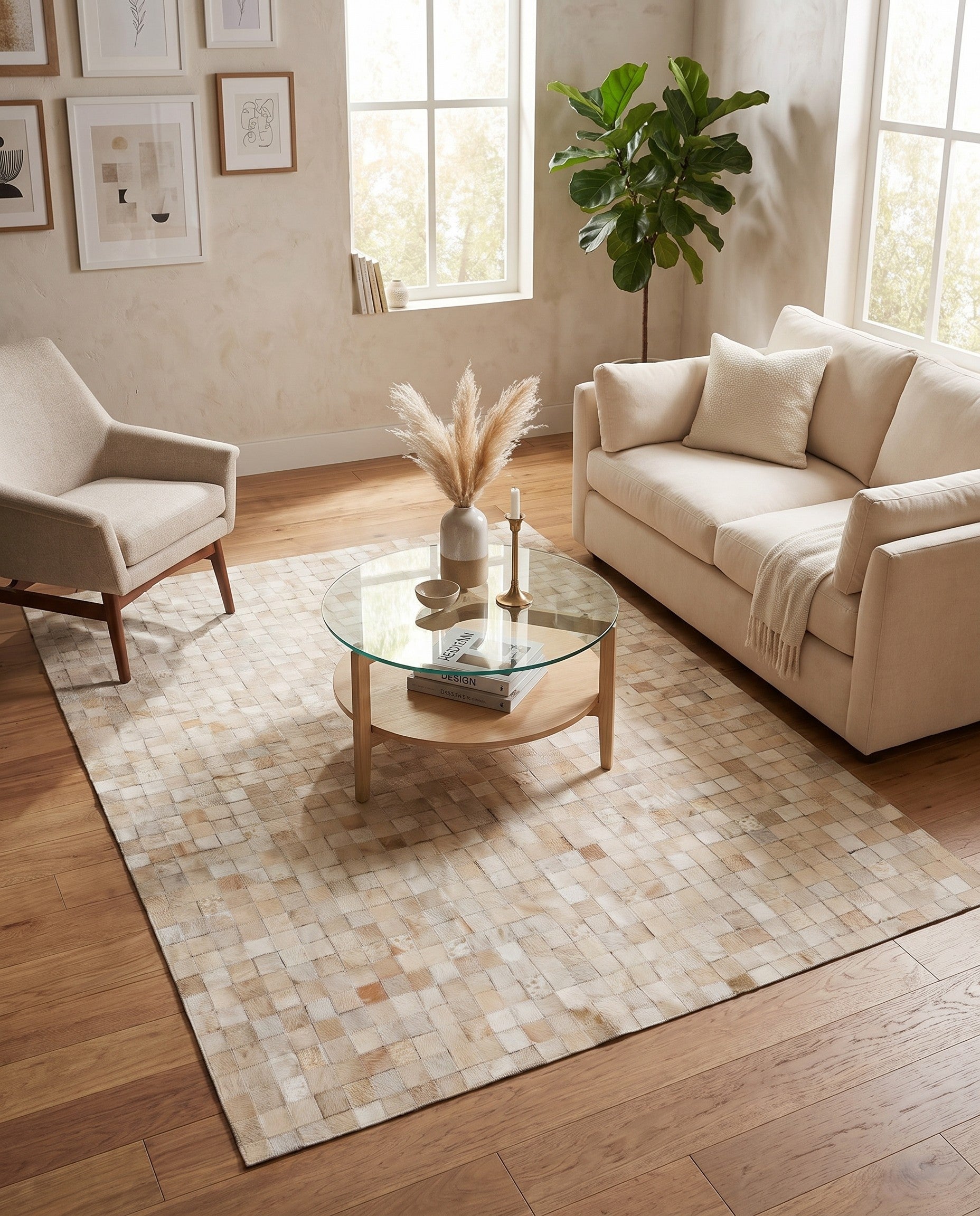 4' x 5' 8 Cowhide Stocks Rug