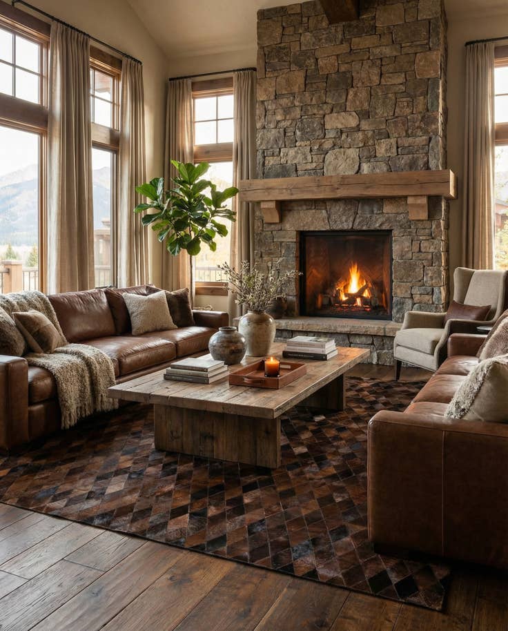 Detail image of 8' 1 x 10' 1 Cowhide Stocks Rug