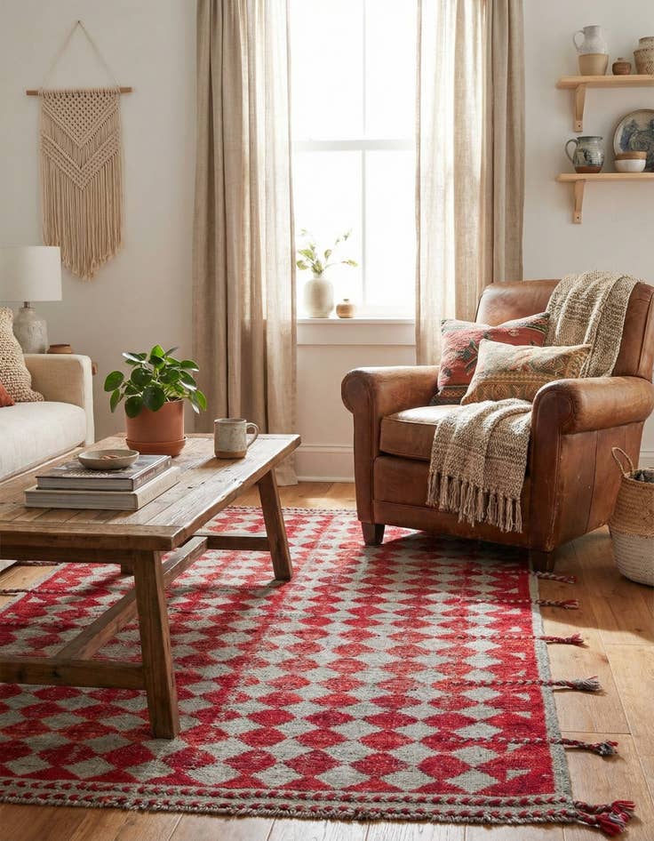 Detail image of 5' x 7' 4 Hand Knotted Moroccan Wool Rug