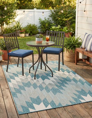 5' 3 x 7' Easy-Clean Modern Indoor / Outdoor Rug