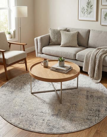 Gray Caspian Round Rug