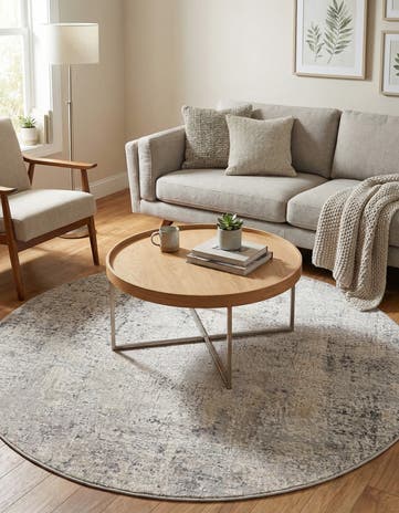 Gray Caspian Round Rug