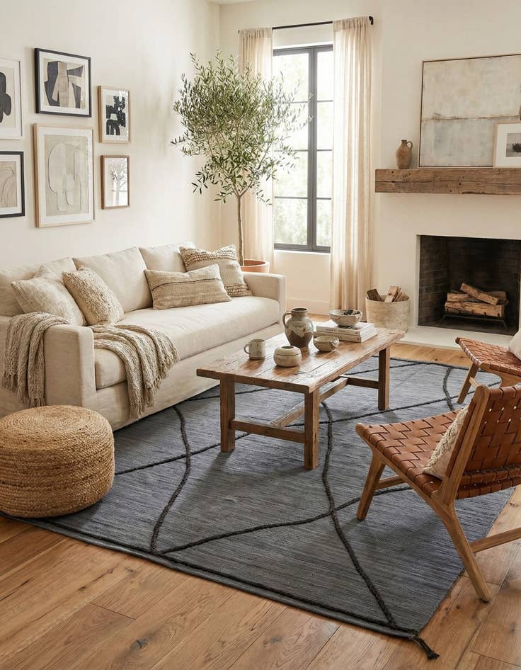 Detail image of 6' 11 x 9' 6  Hand Knotted Moroccan Wool Rug