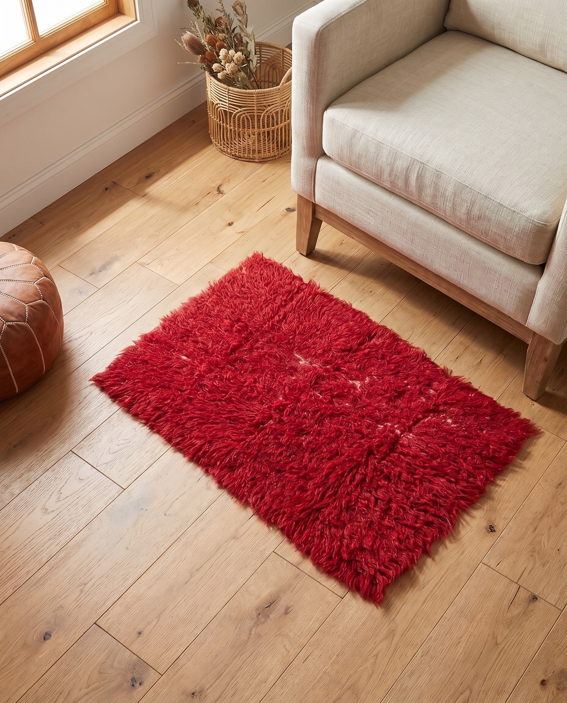 2' 1 x 3' 7 Hand Knotted Moroccan Wool Rug