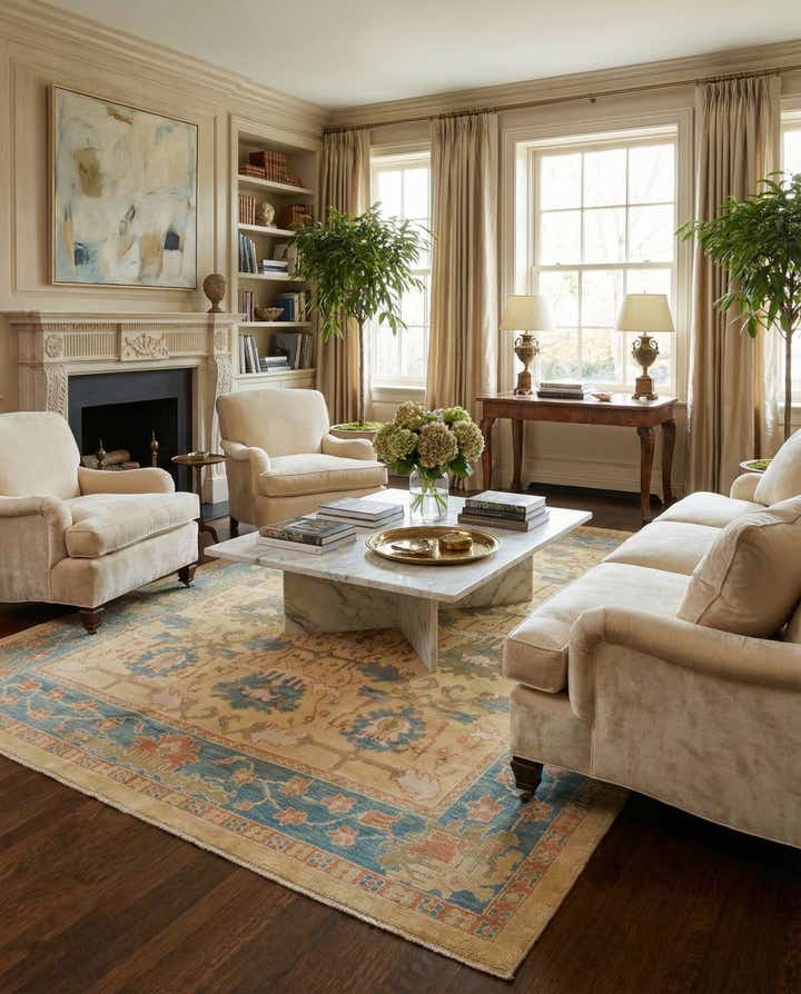 10' 9 x 13' 7 Hand Knotted Oushak Wool Rug