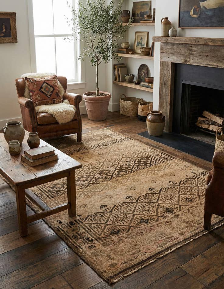 Detail image of 5' x 7' 5  Hand Knotted Balouch Persian Wool Rug